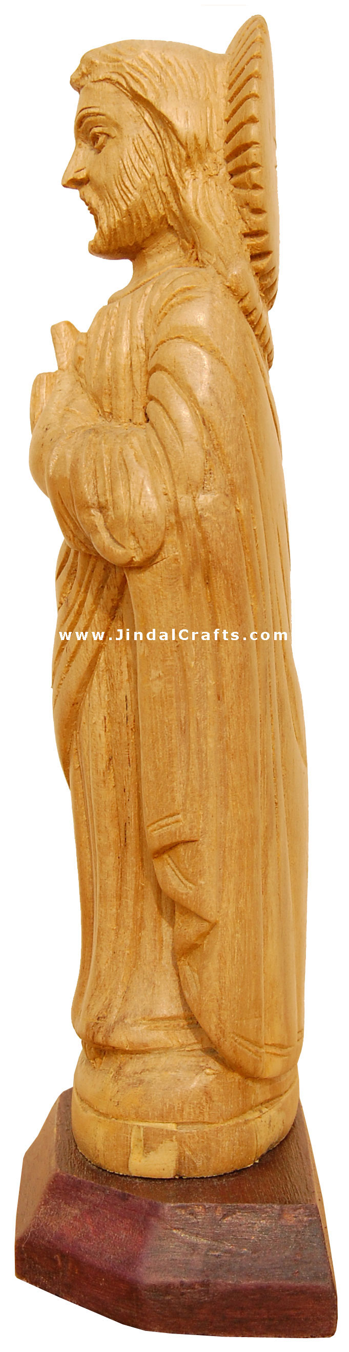 Handcrafted Wooden God Jesus Christian Sculpture Art