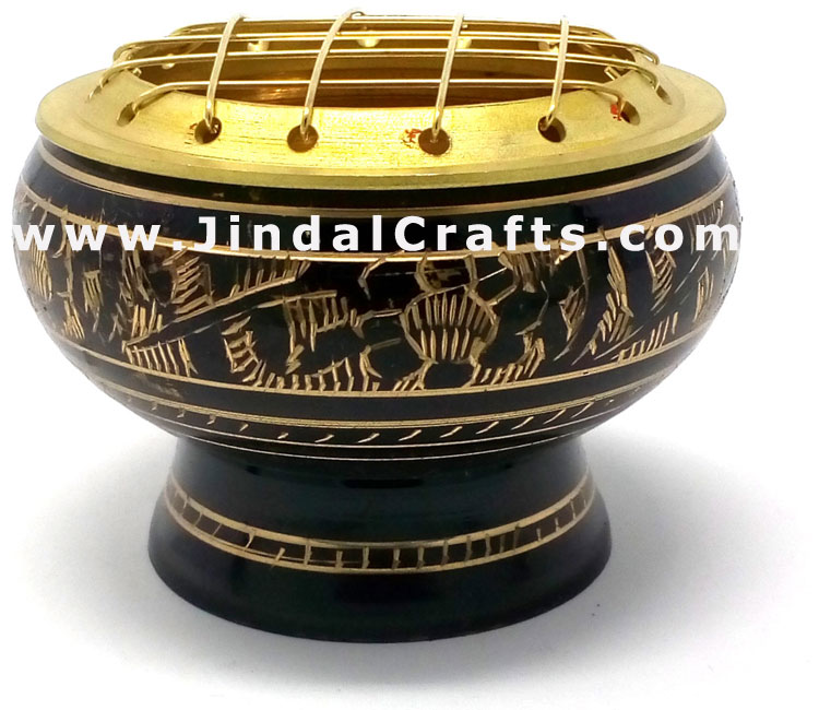 Decorative Brass made Resin Charcoal Incense Cones Bakhour Burners from India