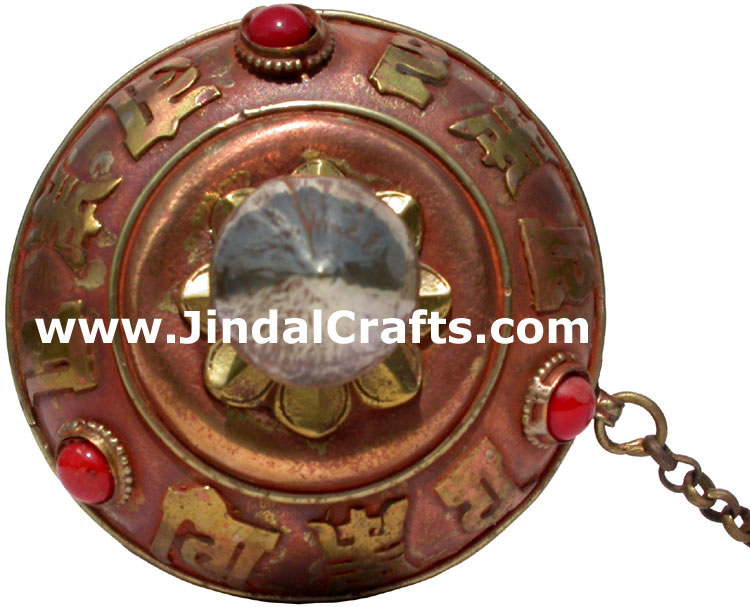 Tibetan Copper Mani Mantra Prayer Wheel Buddha
