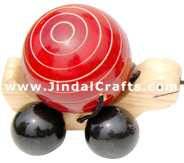 Handmade Handpainted Wooden Cart Toy India Traditional