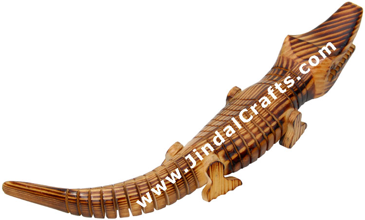  -&gt; Handmade Toys -&gt; Handmade Handpainted Wooden Crocodile Toy India