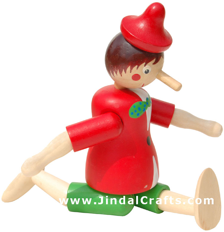 Pinocchio Tilt - Handmade Handpainted Wooden Body India