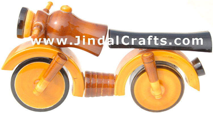 Handmade Handpainted Wooden Bike Toy India Art