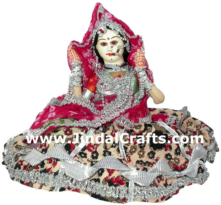 Handmade Traditional Indian Collectible Costume Doll Home Decor Artifact Figures