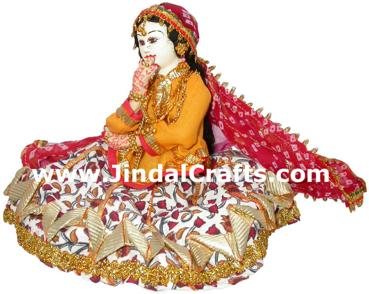Handmade Traditional Indian Bridal Collectible Costume Doll Princess Barbie Art