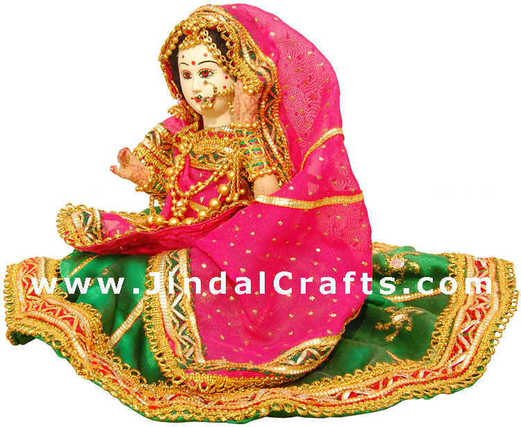Handmade Traditional Indian Rajasthani Bridal Collectible Doll Princess Barbie