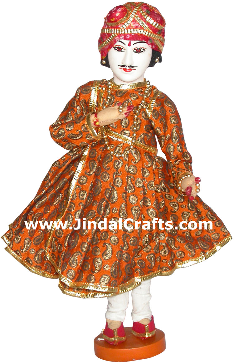 Handmade Traditional Indian Collectible Costume Doll Home Decor Artifact Figure