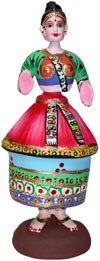 Papier Mache made Traditional Dancing Doll - Handmade Art