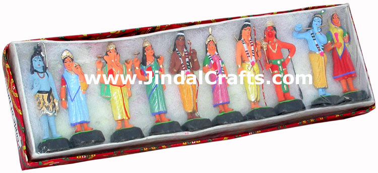 Gods of India Dolls Handmade Unique Rare Figures India Handicraft Home Decor Art