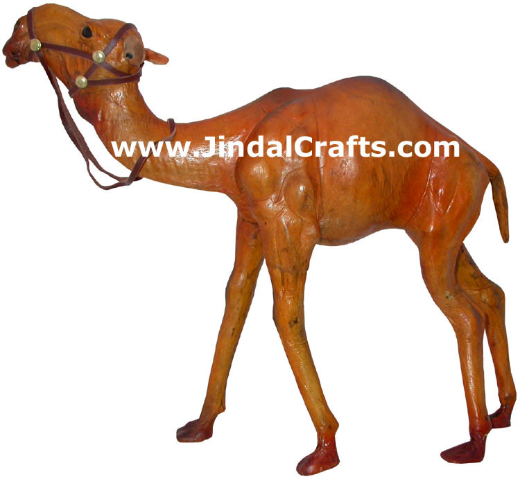 Camel - Handmade Stuffed Leather Animals Toys India Art