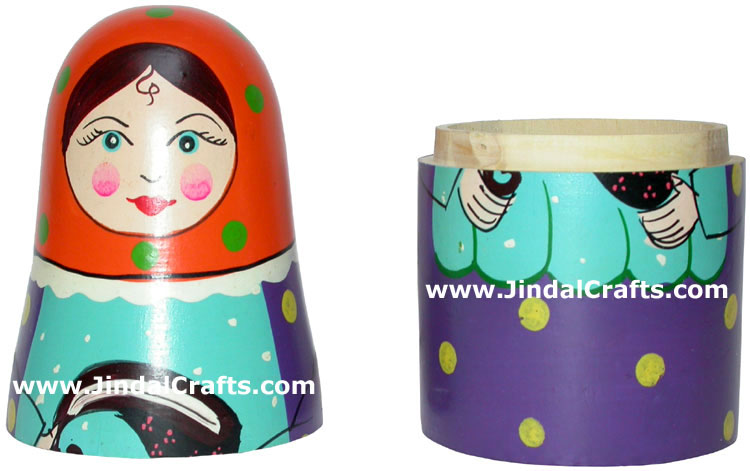 Russian Dolls Handmade Wooden India Stacking Dolls