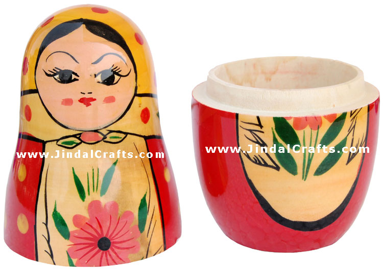 Russian Dolls - Handmade Wooden India Stacking Dolls