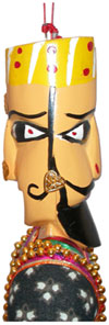 Handmade Double Face King - Queen Puppet India Folk Art