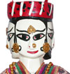 Handmade Rare Four Faced Wooden Puppet India Folk Art