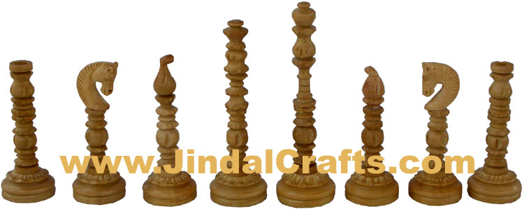 Handcrafted Wooden Indian Chess Figures India Handicrafts Arts Craft