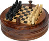 Chess Round Box - Handmade Wooden Game