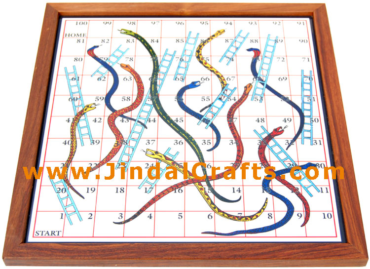 Wooden Snakes and Ladders - Indian Trational Games
