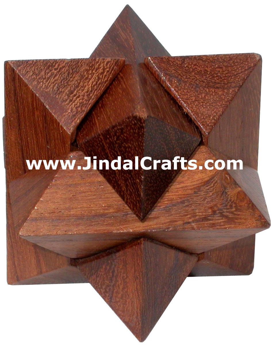 Wooden Puzzles Game Indian Art Craft Handicraft Traditional Hobbies Vintage Toys