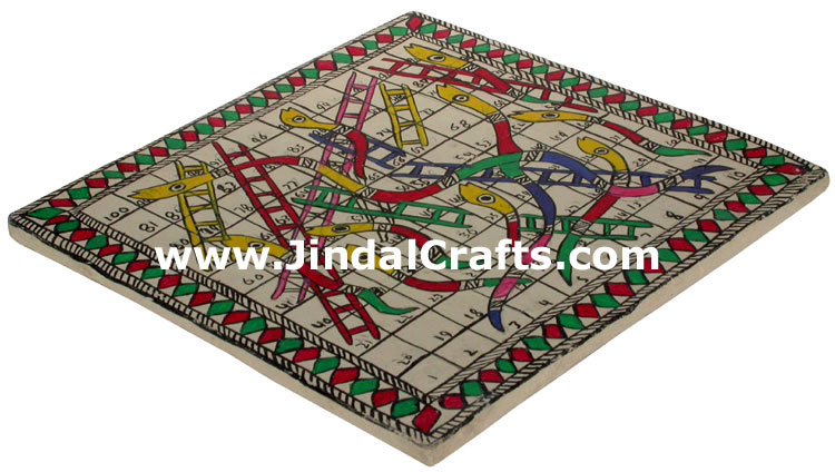 Handmade Papier Mache Snakes and Ladders Game