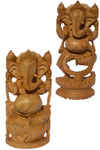 Here is a unique collection of handcrafted Ganesha statues, sculpted in wood, marble, bronze, soap stone, and available in all its different stances. The statue of Ganesha, the Indian deity of peace and prosperity, not only emanates positive energy and sa