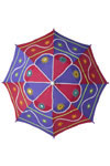 Colorful Applique Embroidery Cotton Sun Umbrella From Artisans Of India. A fine example of Applique art. Applique art is the process of cutting coloured cloth into shapes of animals, birds, flowers, leaves and other decorative motifs and stitching them on